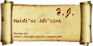 Halász Jácint névjegykártya